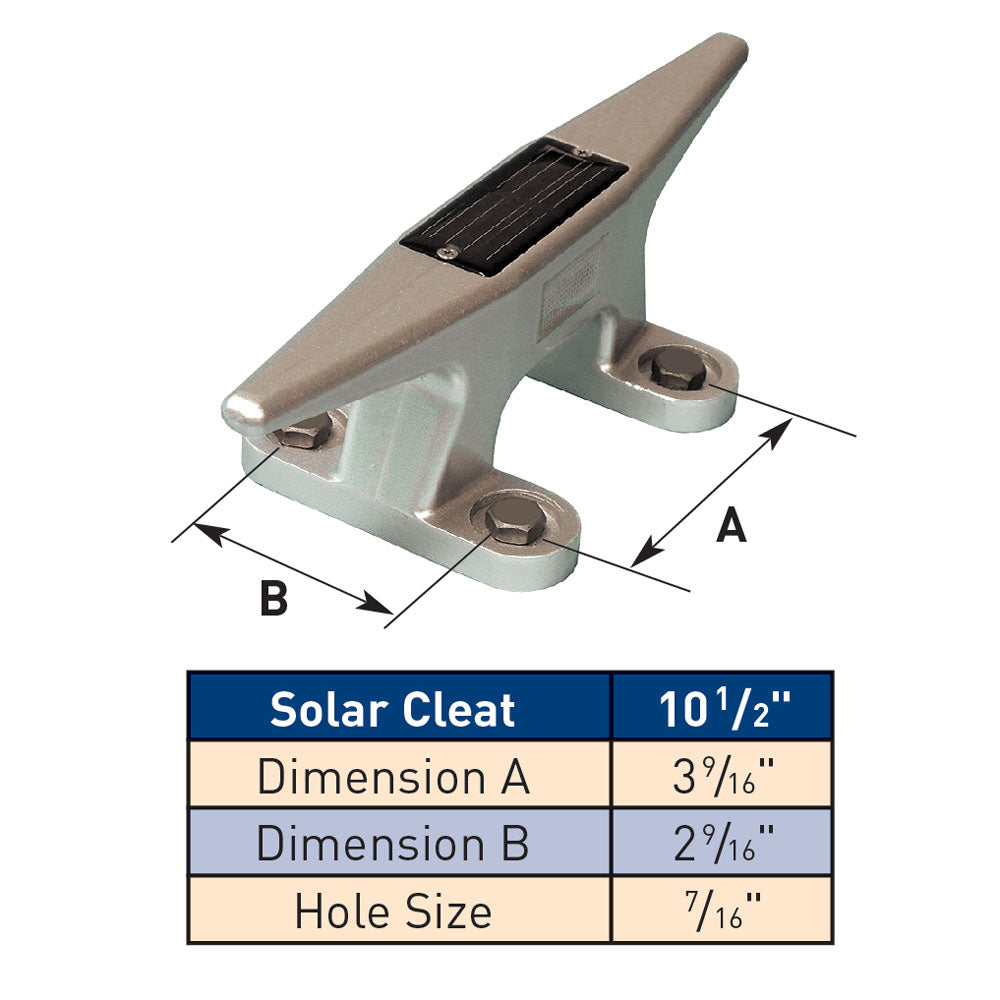 SOLAR DOCK CLEAT, Open Base, Alum, 10", Solar