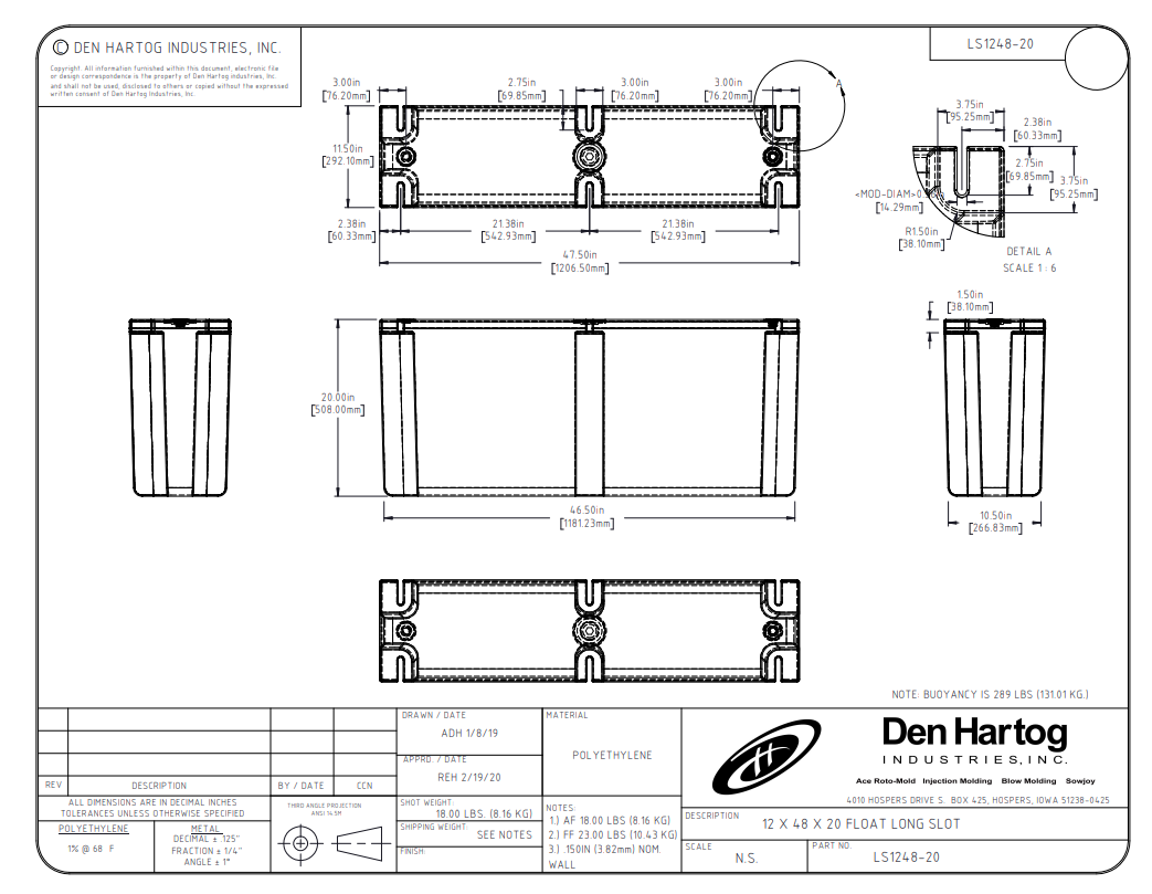 ACE 12x48x20 Long Slot Float Drum