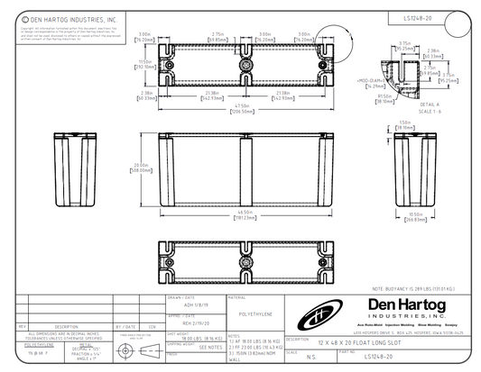 ACE 12x48x20 Long Slot Float Drum